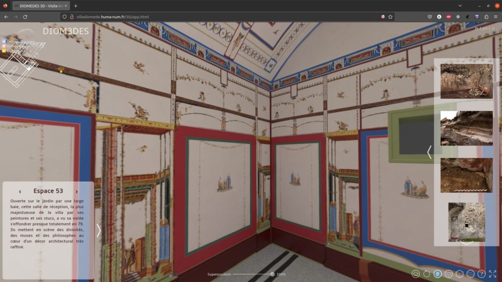 Capture d'écran visite 3D / Villa Diomedes Project
