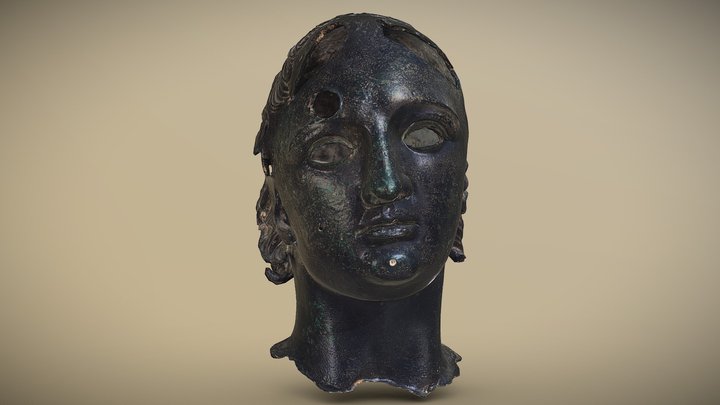 Tête en bronze. Musée de la Romanité, inv. M0455_793.1.12