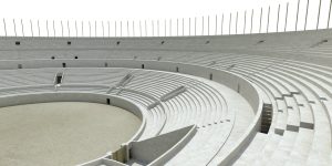 Amphithéâtre de Lutèce, vue de la cavea