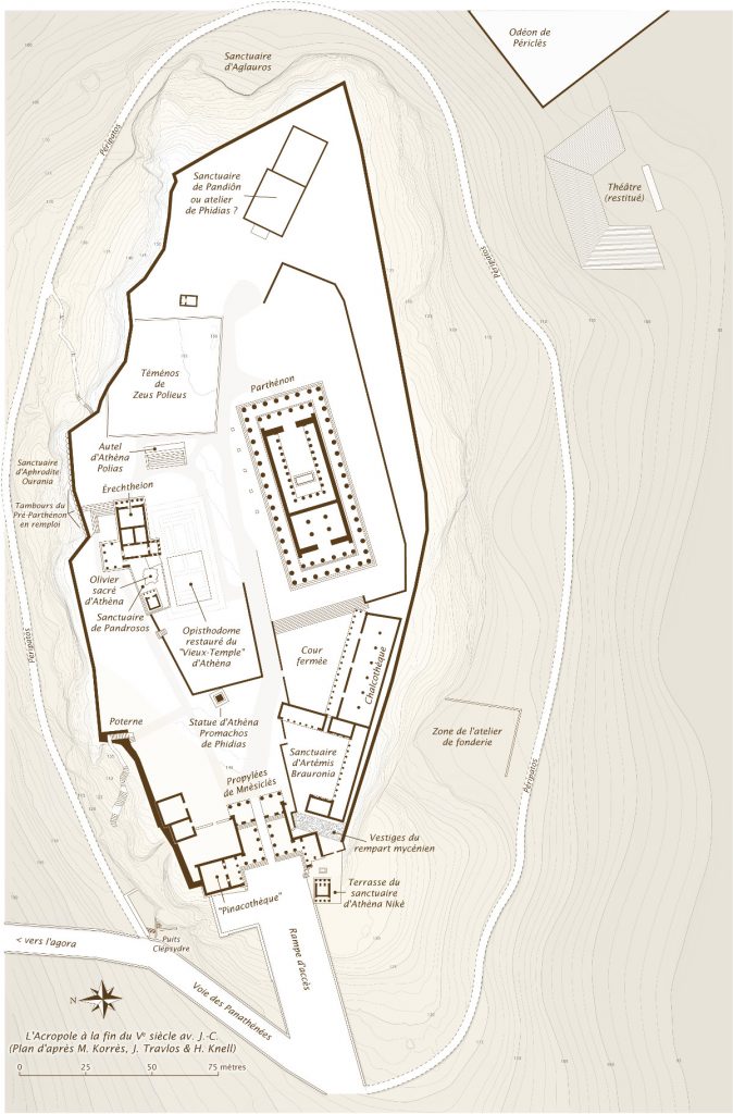 Plan de l'Acropole d'Athènes