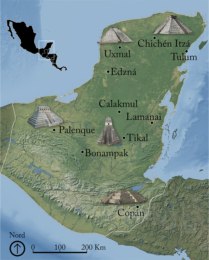 Carte du Yucatan maya